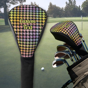 Rainbow Houndstooth Pattern Golf Head Cover