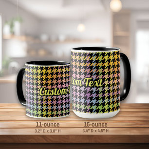 Rainbow Houndstooth Pattern Mug