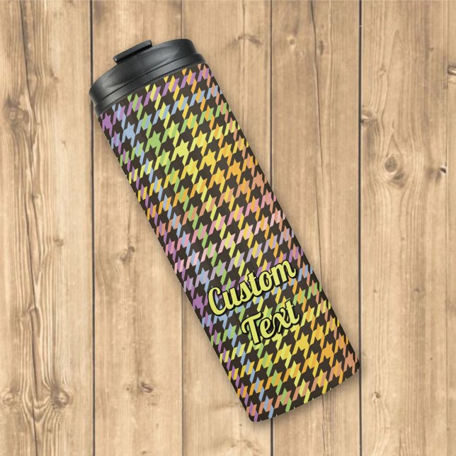 Rainbow Houndstooth Pattern Thermal Tumbler (Creator Uploaded)