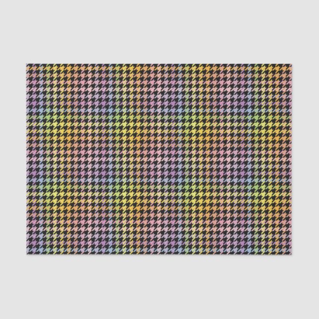 Rainbow Houndstooth Pattern Tissue Paper (Front)