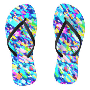 Rainbow-hued Abstract Art Jandals