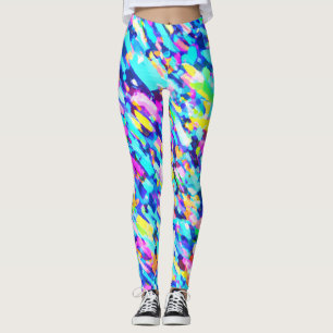 Rainbow-hued Abstract Art Leggings