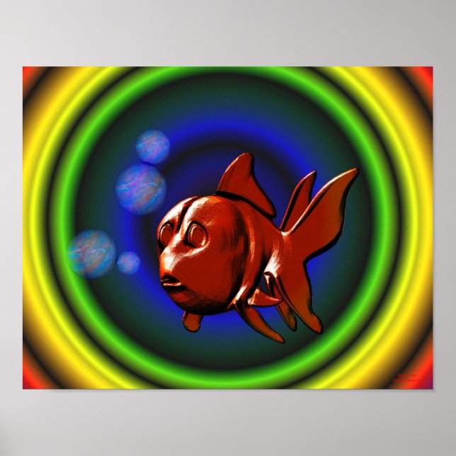Rainbow Hues Goldfish Poster (Front)