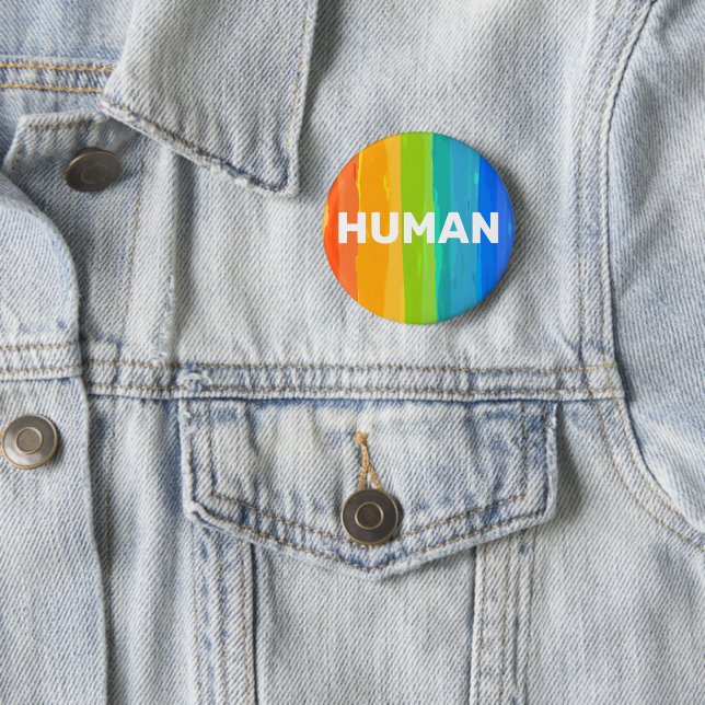 Rainbow Human 6 Cm Round Badge (In Situ)