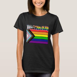 Rainbow Human LGBTQ Flag Support and Pride  T-Shir T-Shirt