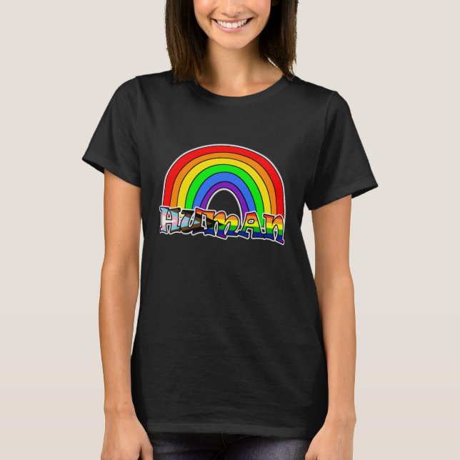 Rainbow Human LGBTQ+ T-Shirt (Front)