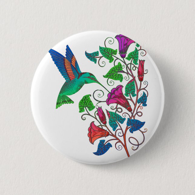 Rainbow Hummingbird 6 Cm Round Badge (Front)