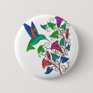 Rainbow Hummingbird 6 Cm Round Badge