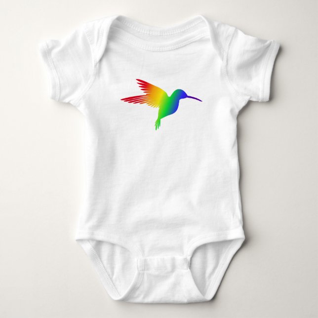 Rainbow Hummingbird Baby Bodysuit (Front)