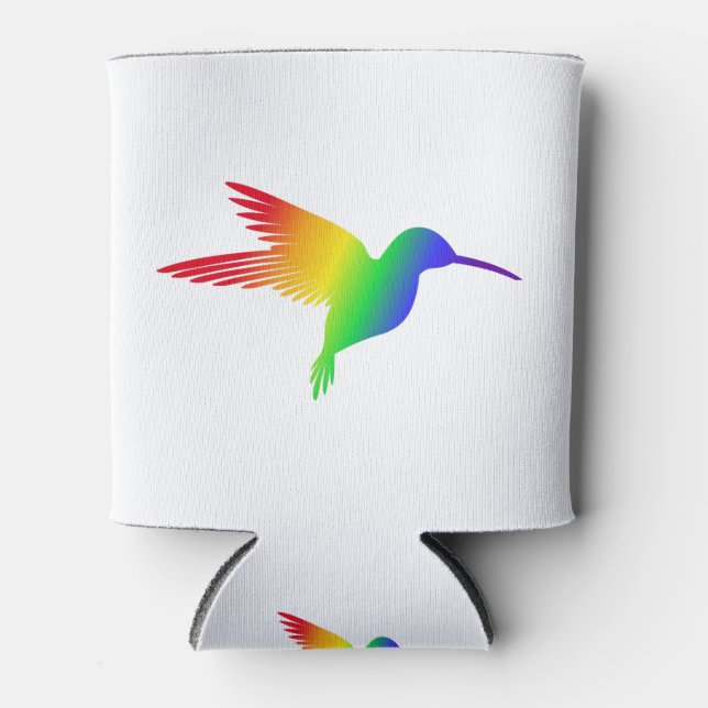Rainbow Hummingbird Can Cooler (Front)