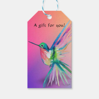 Rainbow Hummingbird Gift Tag
