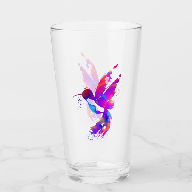 Rainbow Hummingbird Glass (Front)