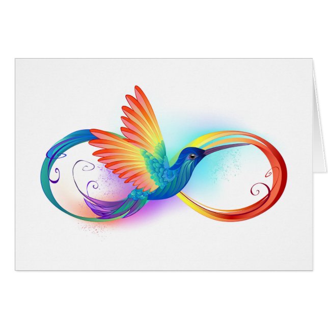Rainbow Hummingbird with Infinity symbol (Front Horizontal)