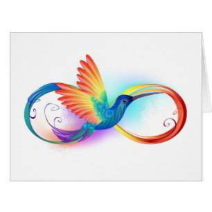 Rainbow Hummingbird with Infinity symbol