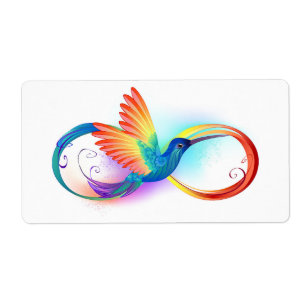 Rainbow Hummingbird with Infinity symbol