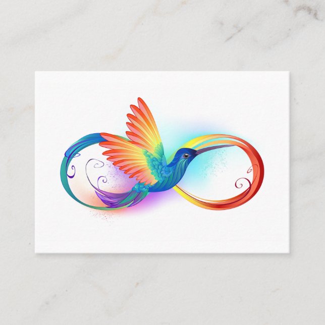 Rainbow Hummingbird with Infinity symbol Appointment Card (Front)