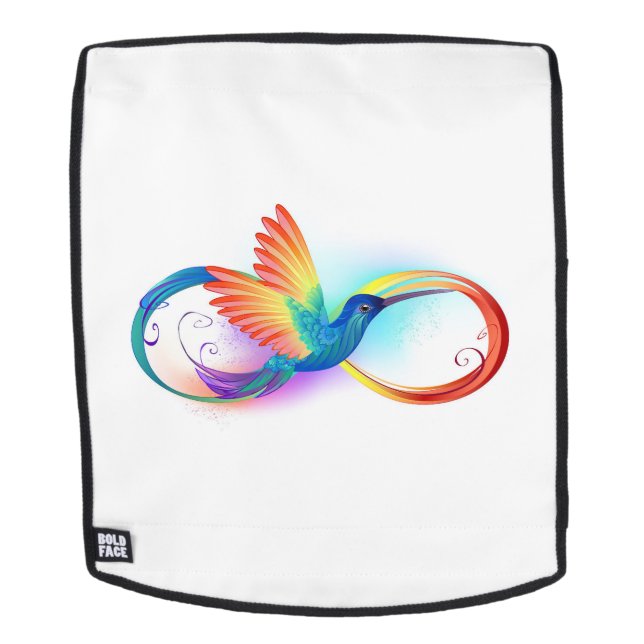Rainbow Hummingbird with Infinity symbol Backpack (Removable Face)