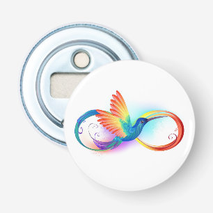 Rainbow Hummingbird with Infinity symbol Bottle Opener