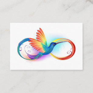 Rainbow Hummingbird with Infinity symbol Business Card