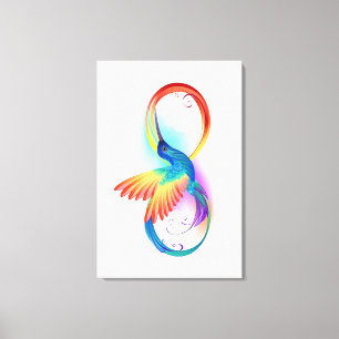 Rainbow Hummingbird with Infinity symbol Canvas Print