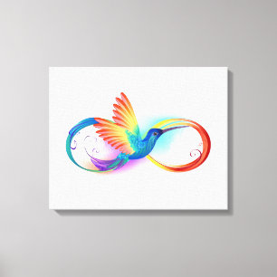 Rainbow Hummingbird with Infinity symbol Canvas Print