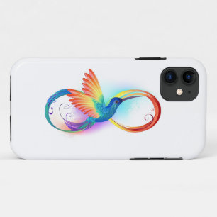 Rainbow Hummingbird with Infinity symbol Case-Mate iPhone Case