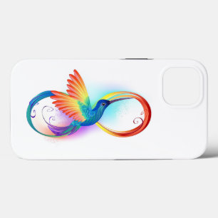 Rainbow Hummingbird with Infinity symbol iPhone 13 Case