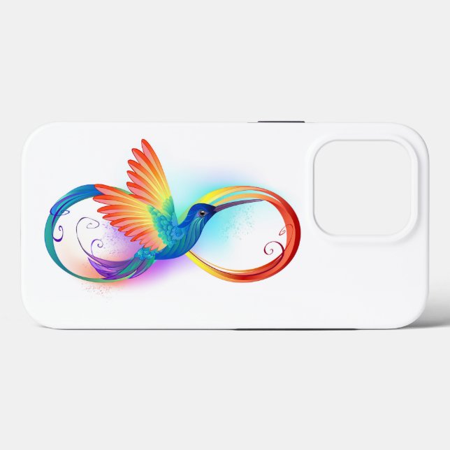 Rainbow Hummingbird with Infinity symbol Case-Mate iPhone Case (Back (Horizontal))