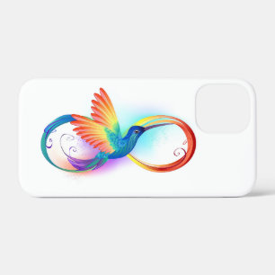 Rainbow Hummingbird with Infinity symbol iPhone 12 Mini Case