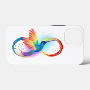 Rainbow Hummingbird with Infinity symbol iPhone 13 Mini Case