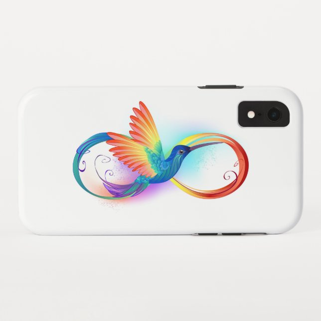 Rainbow Hummingbird with Infinity symbol Case-Mate iPhone Case (Back (Horizontal))
