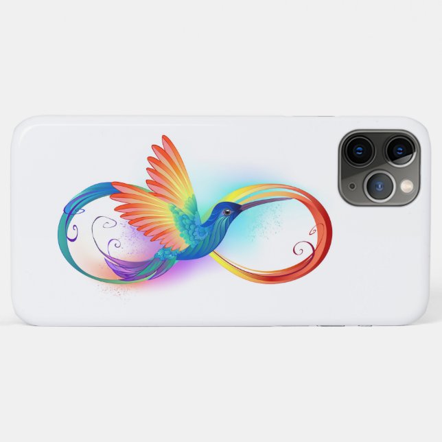 Rainbow Hummingbird with Infinity symbol Case-Mate iPhone Case (Back (Horizontal))