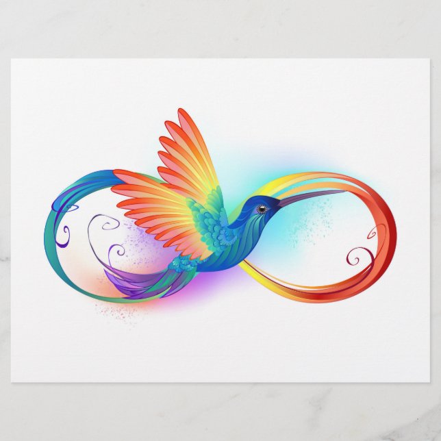 Rainbow Hummingbird with Infinity symbol Custom Letterhead (Front)