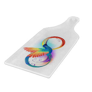 Rainbow Hummingbird with Infinity symbol Cutting Board