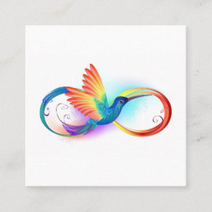 Rainbow Hummingbird with Infinity symbol Discount Card