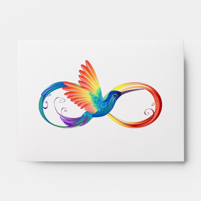 Rainbow Hummingbird with Infinity symbol Envelope (Front)