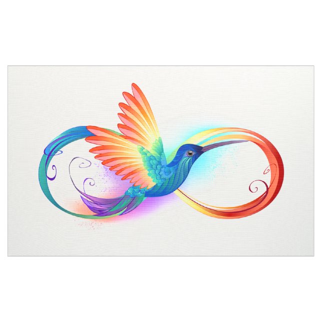 Rainbow Hummingbird with Infinity symbol Fabric (Yard)