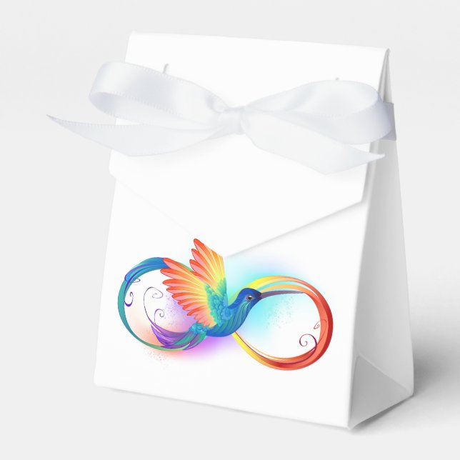Rainbow Hummingbird with Infinity symbol Favour Box (Front Side)