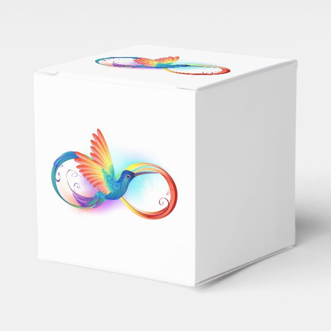 Rainbow Hummingbird with Infinity symbol Favour Box (Front Side)