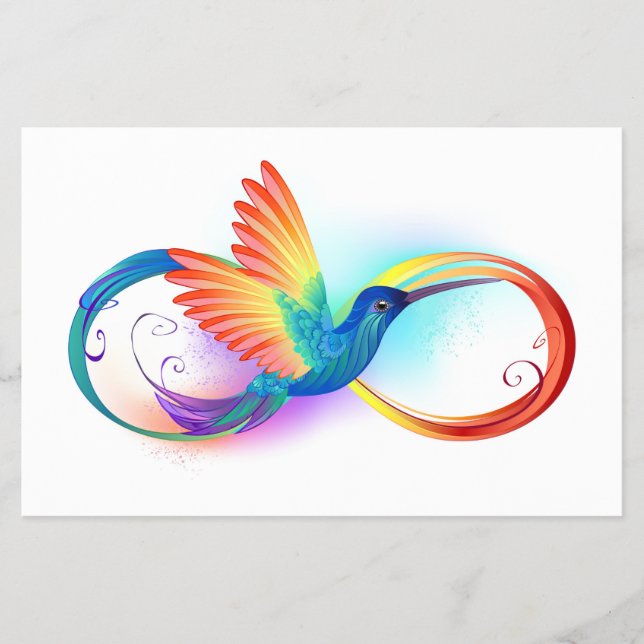 Rainbow Hummingbird with Infinity symbol Flyer (Front)