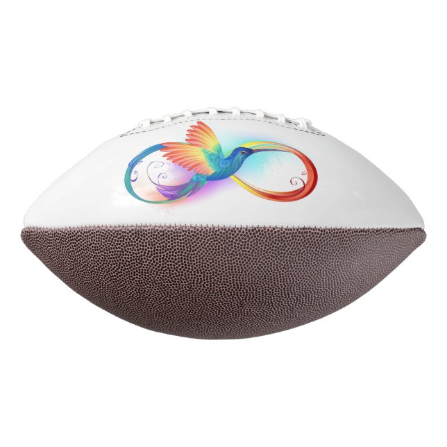 Rainbow Hummingbird with Infinity symbol Football (Rotated 270)