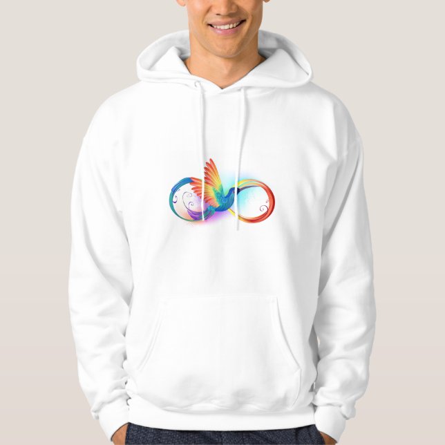 Rainbow Hummingbird with Infinity symbol Hoodie (Front)