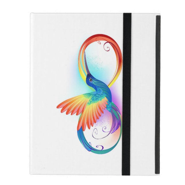 Rainbow Hummingbird with Infinity symbol iPad Case (Front Closed)