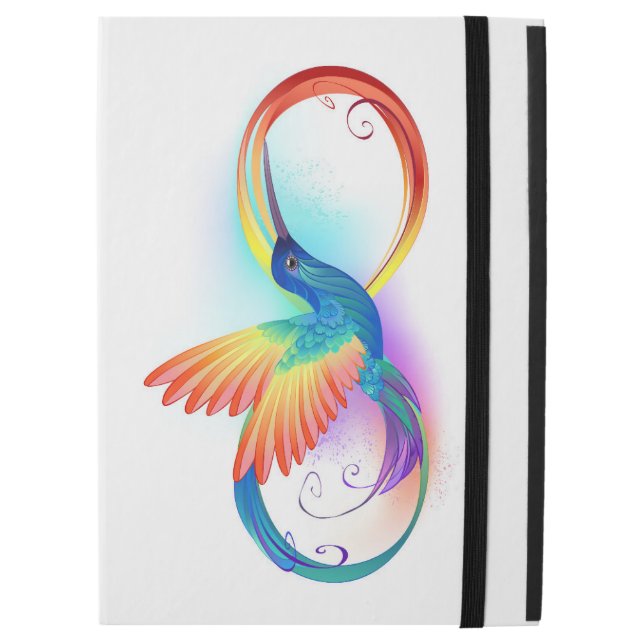 Rainbow Hummingbird with Infinity symbol iPad Pro 12.9" Case (Front Closed)