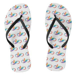 Rainbow Hummingbird with Infinity symbol Jandals