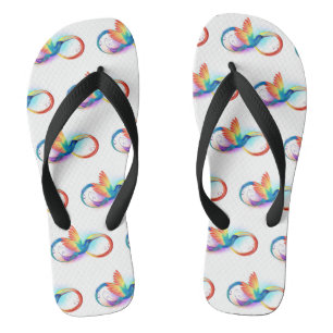 Rainbow Hummingbird with Infinity symbol Jandals