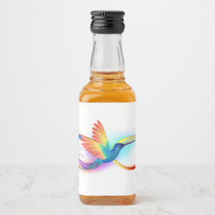 Rainbow Hummingbird with Infinity symbol Liquor Bottle Label