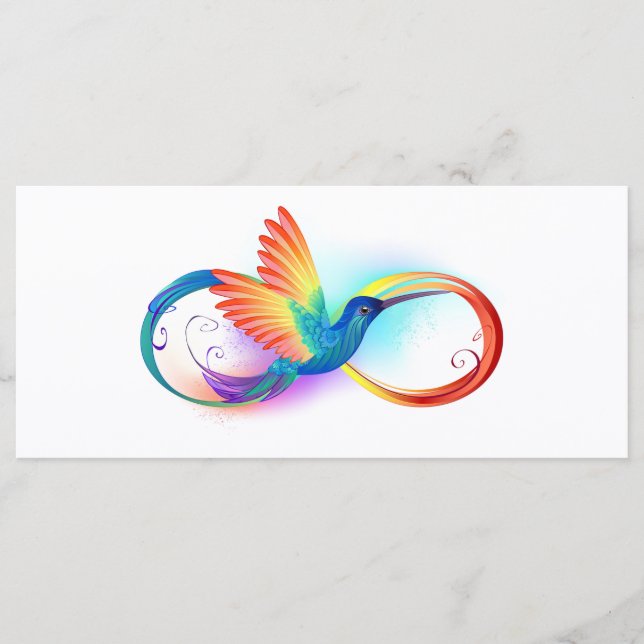 Rainbow Hummingbird with Infinity symbol Menu (Front)