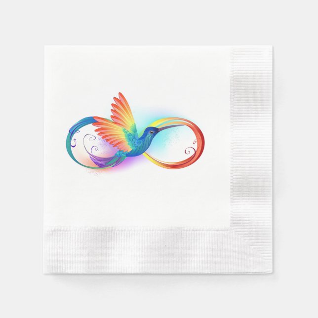 Rainbow Hummingbird with Infinity symbol Napkin (Front)