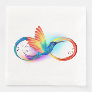 Rainbow Hummingbird with Infinity symbol Napkin